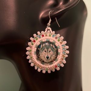 Beaded cab earrings.